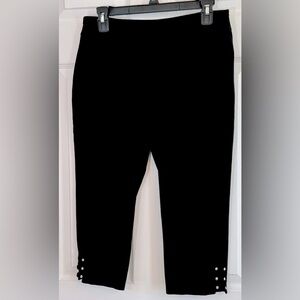 JM Collection PullOn Stretch MidRise Straight Leg Capris Rhinestones Size Medium